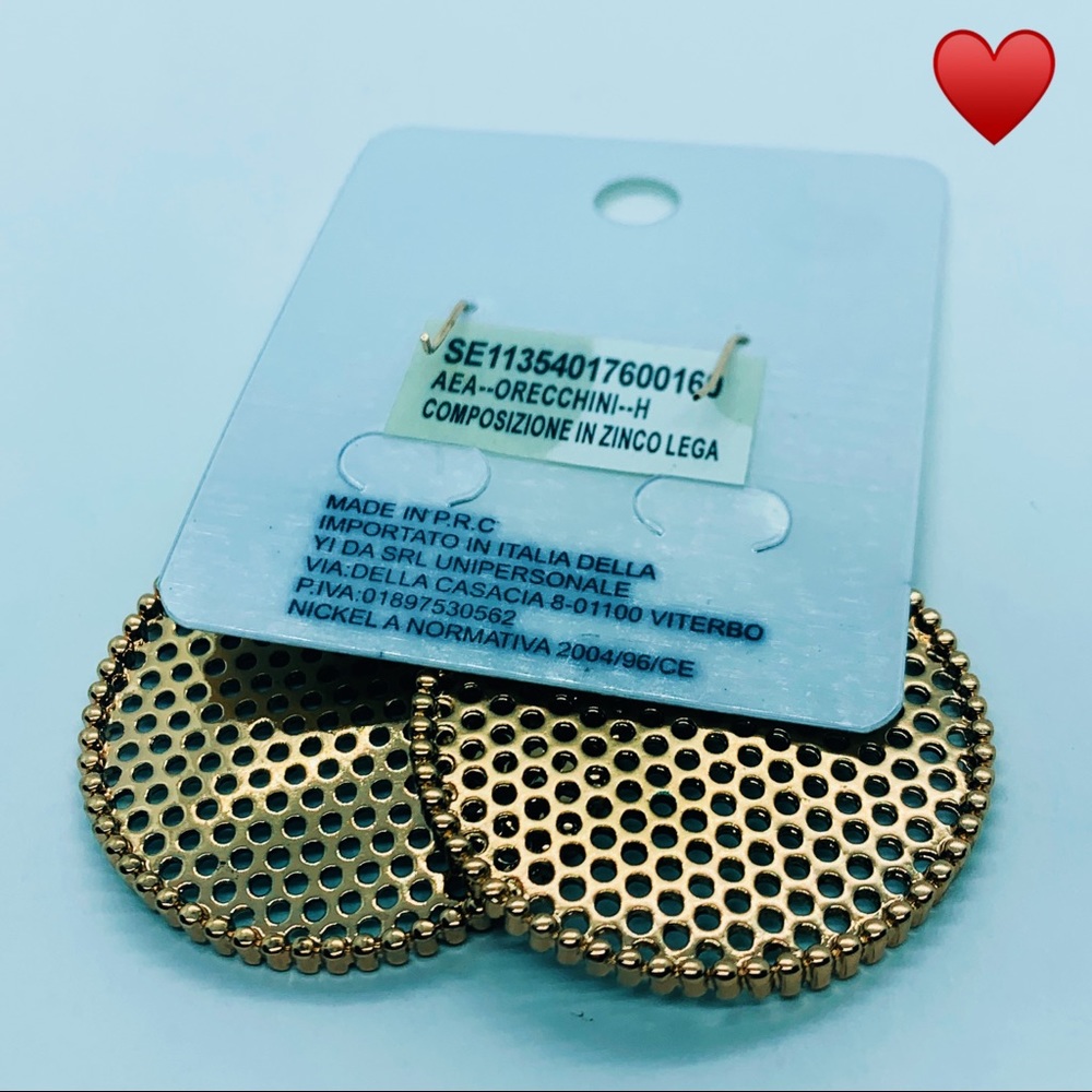 🌺Green Ball Big Gold Round Disk Drop Earring - Picture 9 of 12